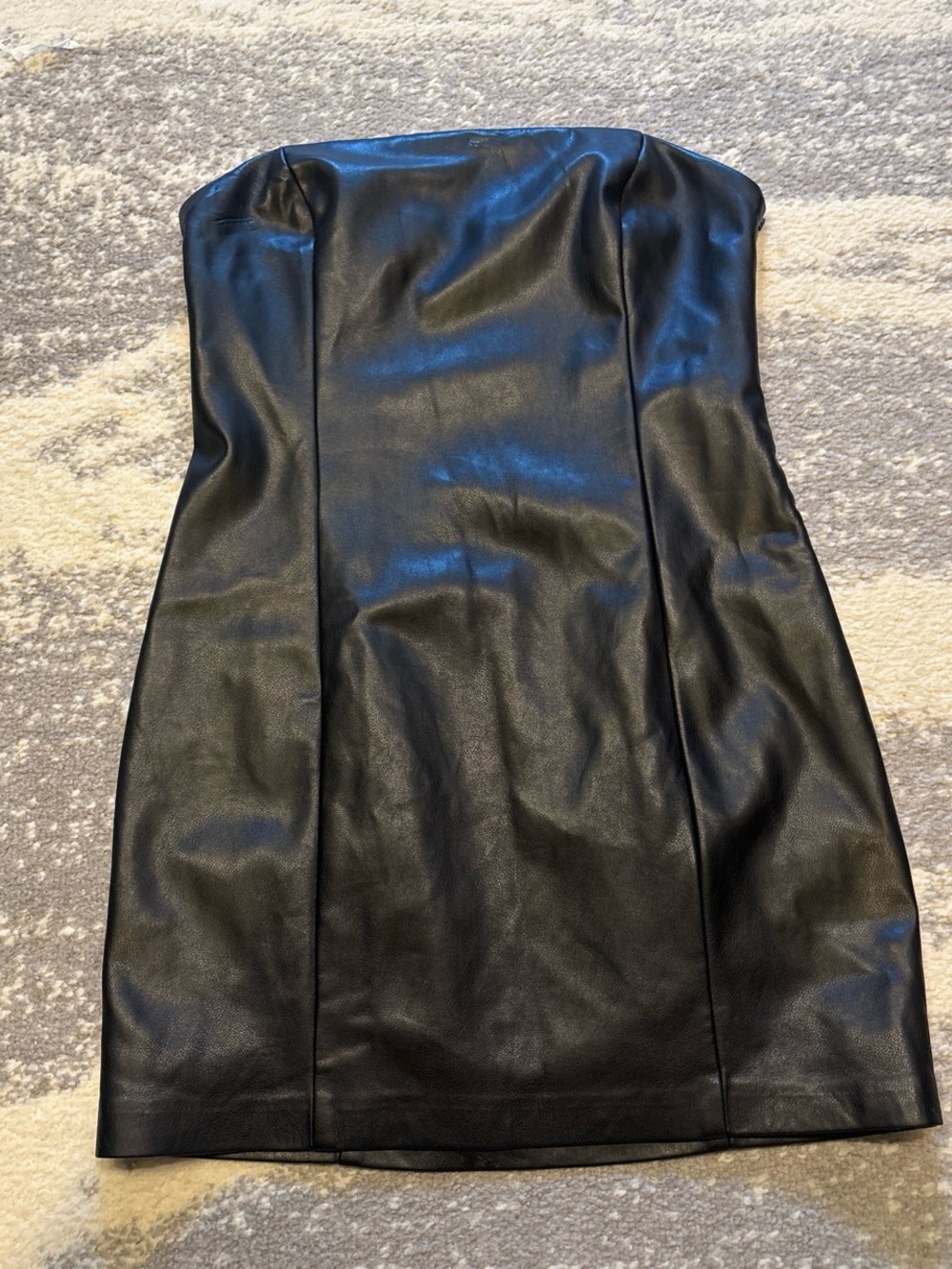 Strapless Faux Leather Mini Dress - Garage